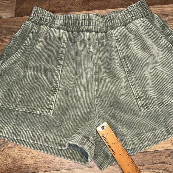 Entro High Waisted Shorts Corduroy Green Size Small - Picture 8 of 8